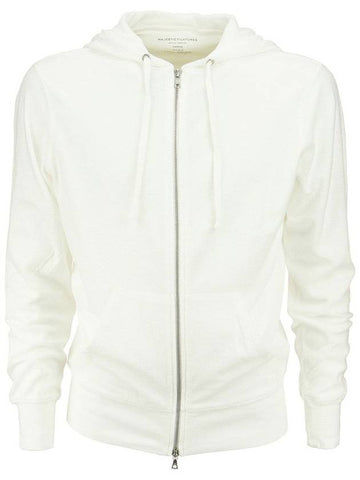 Hooded sweatshirt in cotton and modal - MAJESTIC FILATURES - BALAAN 1