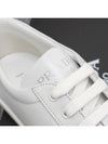 Brushed Leather Low Top Sneakers White - PRADA - BALAAN 8