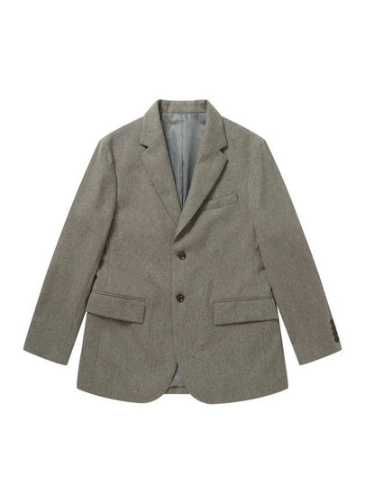 Wool Two Button Set-up Jacket Grey - SOLEW - BALAAN 2