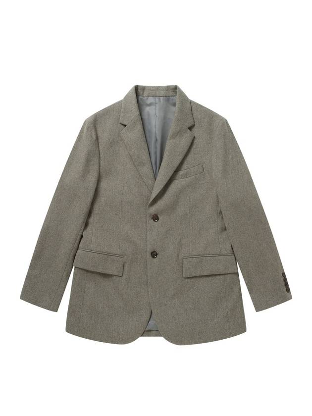 Wool Two Button Set-up Jacket Grey - SOLEW - BALAAN 1