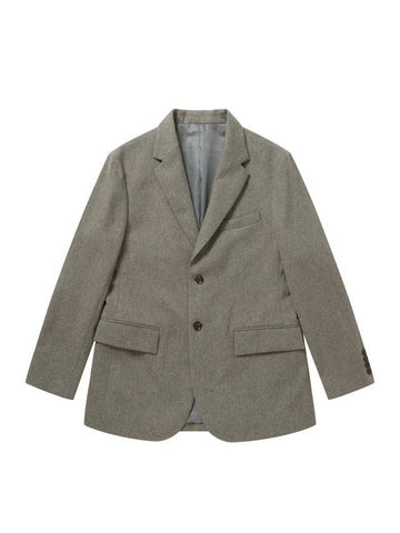 Wool Two Button Set-up Jacket Grey - SOLEW - BALAAN 1