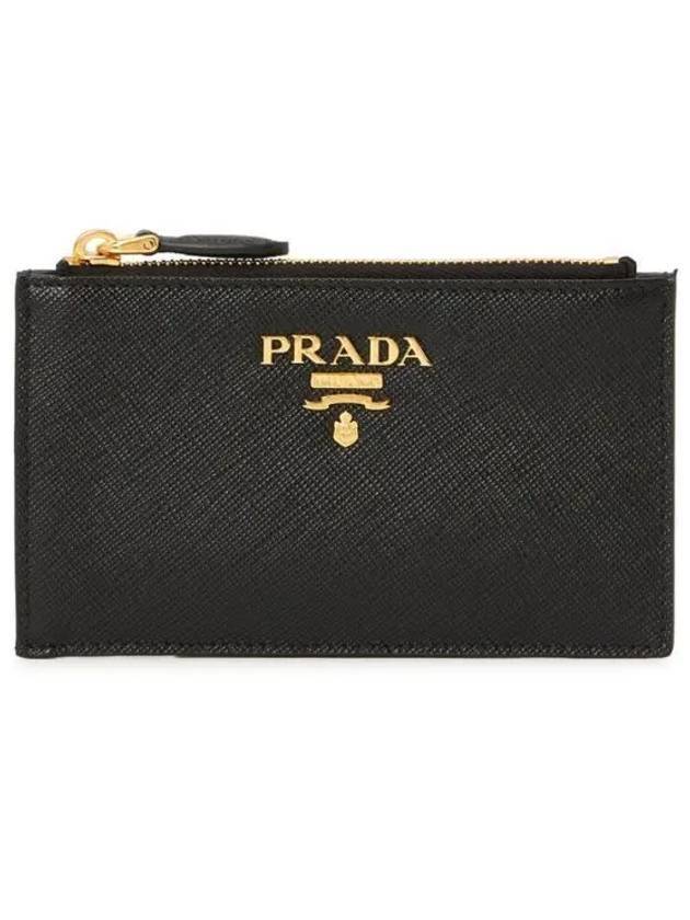 Saffiano Card Wallet Black - PRADA - BALAAN 1