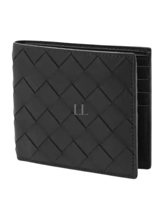 Intrecciato Leather Half Wallet Black - BOTTEGA VENETA - BALAAN 2