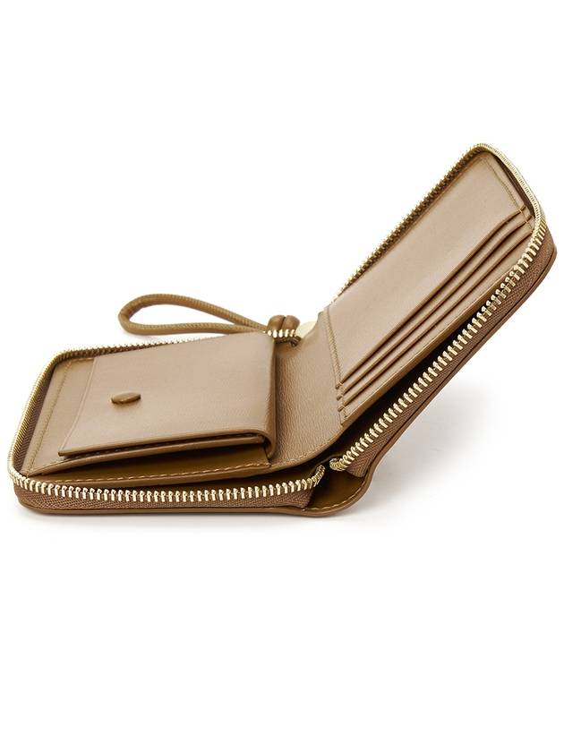 Around Zipper Leather Half Wallet Brown - JIL SANDER - BALAAN 6