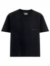 Leather Patch Round Short Sleeve T-Shirt Black - WOOYOUNGMI - BALAAN 2