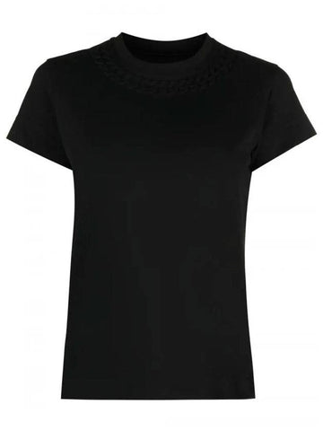 embossed chain collar slim fit short sleeve T-shirt - GIVENCHY - BALAAN 1