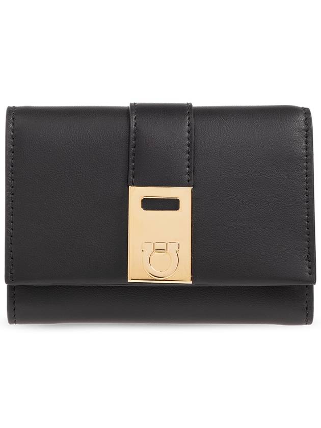 FERRAGAMO ‘French’ Wallet With Logo, Women's, Black - SALVATORE FERRAGAMO - BALAAN 1