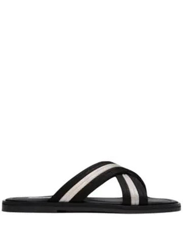 Crossover Strap Slippers Black - BALLY - BALAAN 1