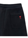 Organic Cotton Fleece Shorts Black - AMI - BALAAN 4