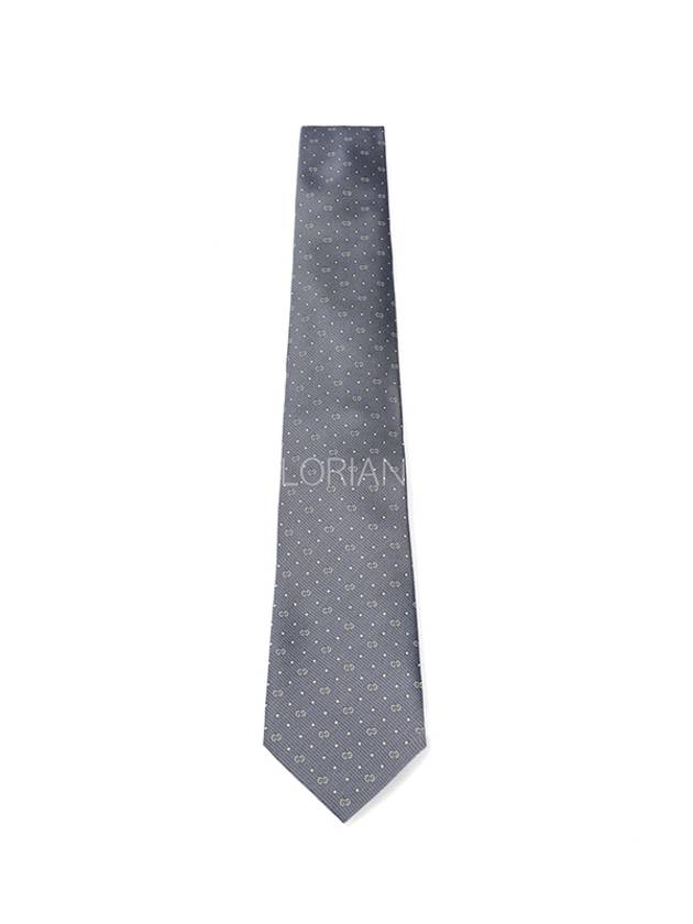 GG Dot Pattern Silk Tie Grey - GUCCI - BALAAN 3