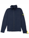 Logo Pacth Stretch Cotton Zip-up Cardigan Navy - STONE ISLAND - BALAAN 2