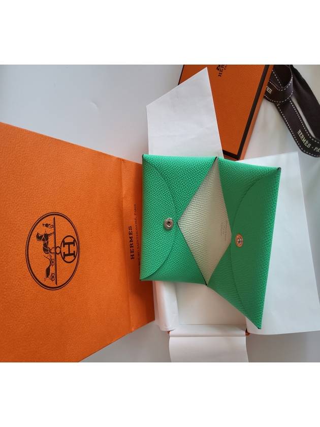 Calvi Verso Card Wallet Green - HERMES - BALAAN 6