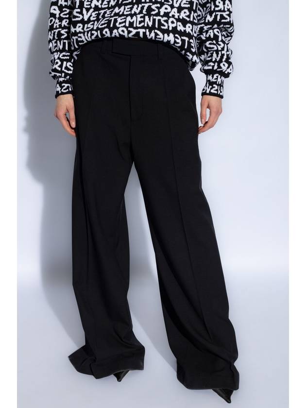 VETEMENTS Wool Pleat-front Trousers, Women's, Black - VETEMENTS - BALAAN 3