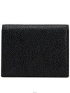 Pebble Grained Leather Double Card Wallet Black - THOM BROWNE - BALAAN 3