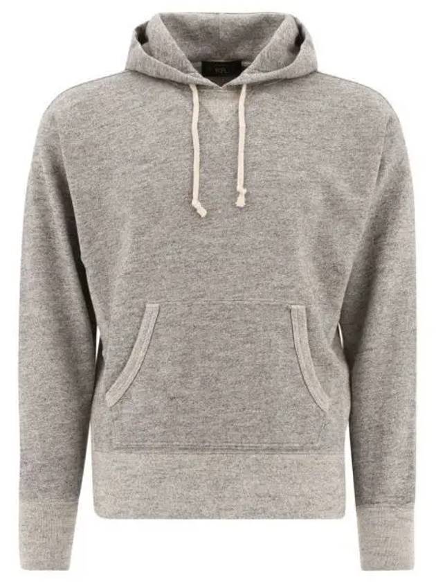 Double RL Brushed Hoodie Grey - POLO RALPH LAUREN - BALAAN 2