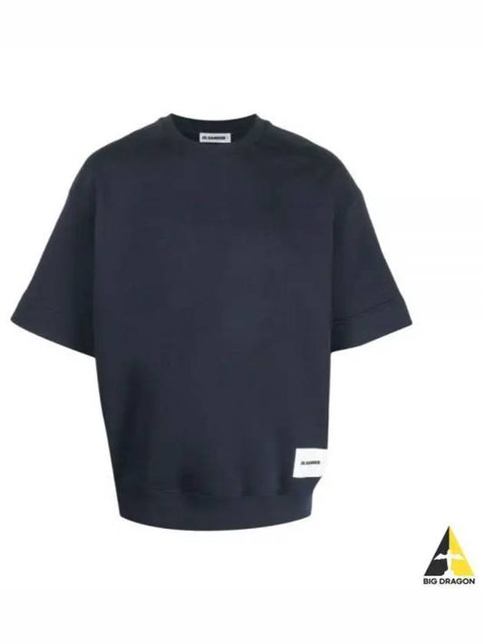 Logo Patch Cotton Short Sleeve T-Shirt Navy - JIL SANDER - BALAAN 2