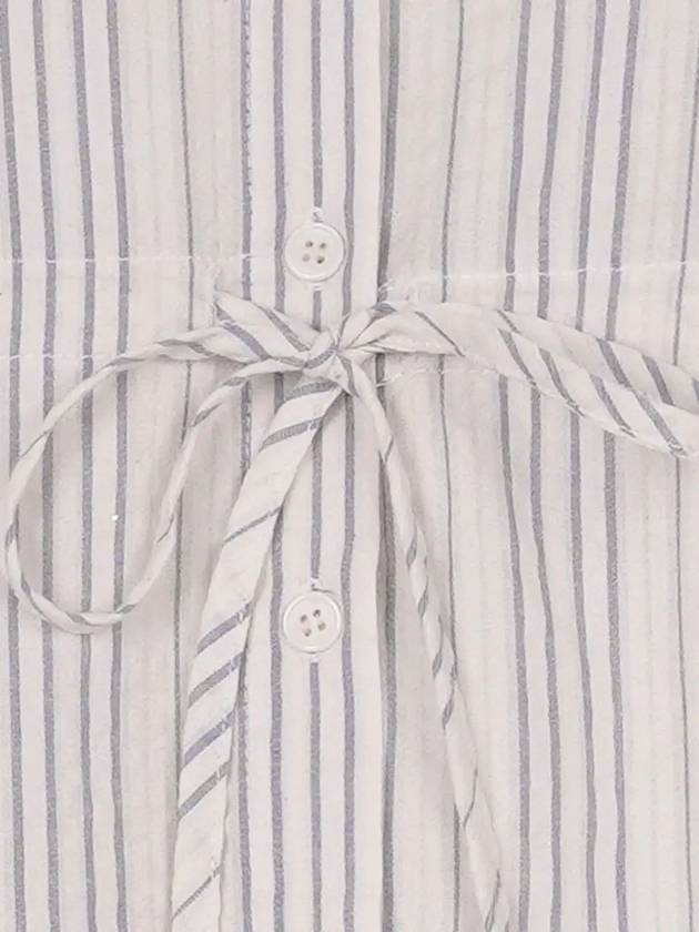 Strap detail cotton striped shirt_ivory - HARDCORE HAPPINESS - BALAAN 5