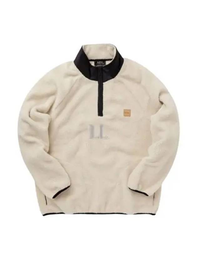 Logo Applique Fleece Sweatshirt Beige - A.P.C. - BALAAN 2