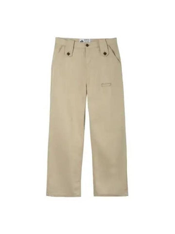 Button Cotton Pants Beige - HERETIC - BALAAN 1