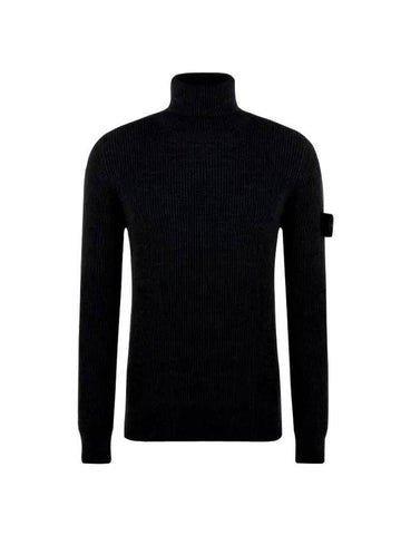 Wappen Patch Wool Turtleneck Charcoal - STONE ISLAND - BALAAN 1