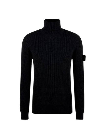 Wappen Patch Wool Turtleneck Charcoal - STONE ISLAND - BALAAN 2