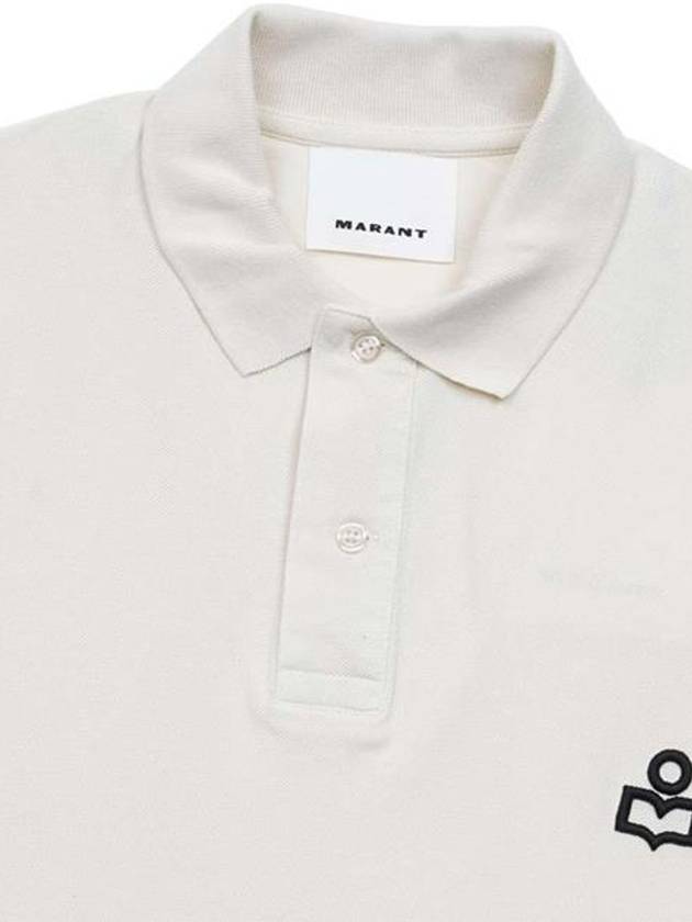 Men s AFKO Logo Cotton Polo Shirt Ivory 24PPL0003HA B1N11H 23EC - ISABEL MARANT - BALAAN 3