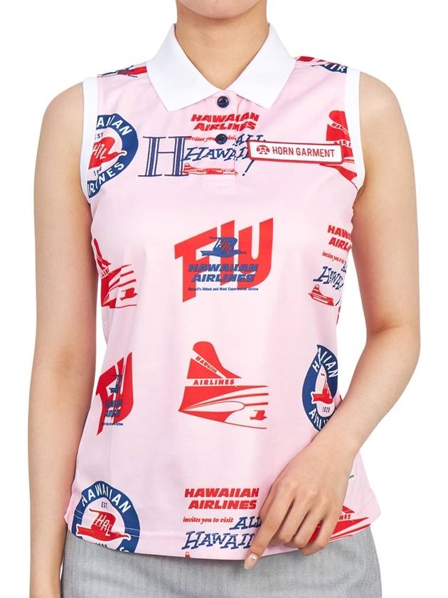 Airline All Over Sleeveless Polo Pink - HORN GARMENT - BALAAN 6