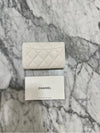 Classic Grained Shiny Calfskin Card Wallet White - CHANEL - BALAAN 7