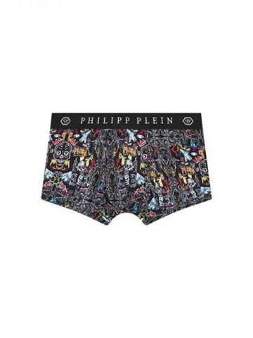 Men's Graffiti Print Drawn Black 270550 - PHILIPP PLEIN - BALAAN 1