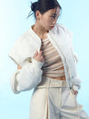 Sleeve Detouchable Reversible MA 1 Jacket Ivory - REAL ME ANOTHER ME - BALAAN 5