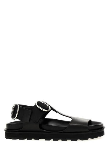 Buckle Detailed Sandals Black - JIL SANDER - BALAAN 1