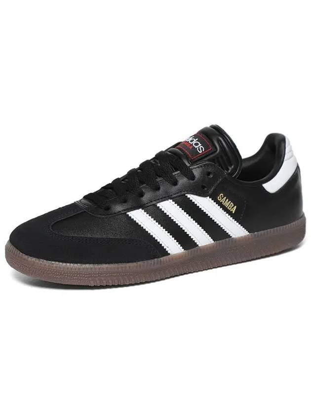 Samba Indoor Leather Low Top Sneakers Core Black - ADIDAS - BALAAN 5