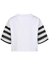 Striped Lace Sleeve T-Shirt MW4ME424 - P_LABEL - BALAAN 2