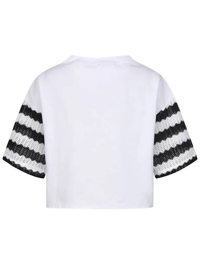 Striped Lace Sleeve T-Shirt MW4ME424 - P_LABEL - BALAAN 2