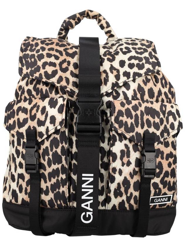 Leopard Tech Backpack Brown - GANNI - BALAAN 2