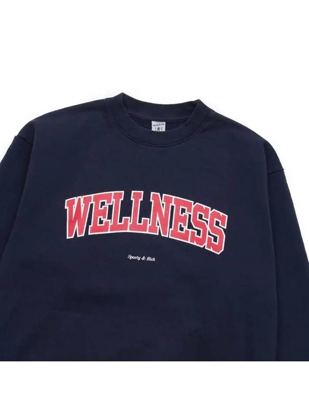 Crew Neck Print Sweatshirt Navy - SPORTY & RICH - BALAAN 4