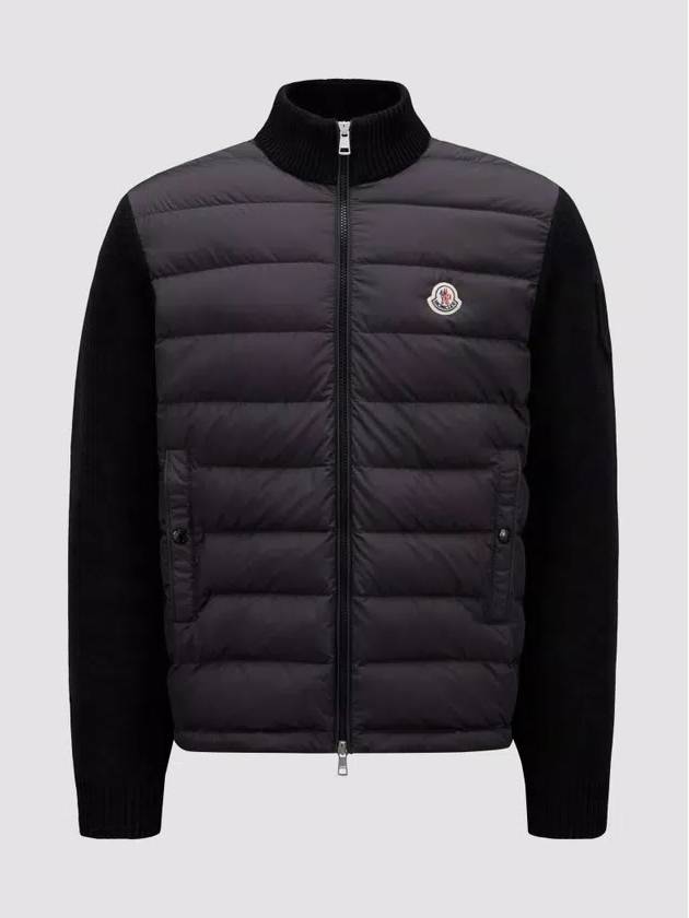 Padded Cotton Zip-Up Cardigan Black - MONCLER - BALAAN 2