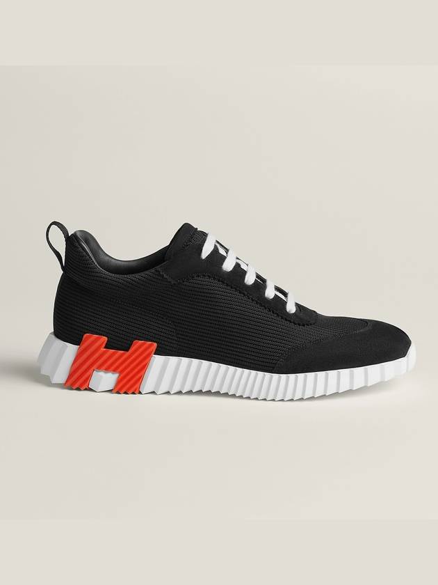 Bouncing Sneakers Mesh Suede Goatskin Noir - HERMES - BALAAN 4