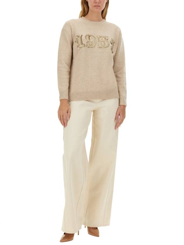 Plata crew neck knit top beige - MAX MARA - BALAAN 3