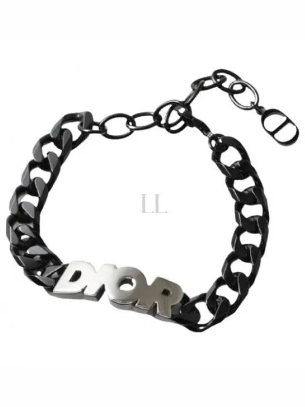 Chain Link Bracelet Black - DIOR - BALAAN 2