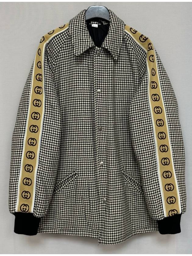 GG interlocking logo striped houndstooth blouson jacket 110 - GUCCI - BALAAN 4