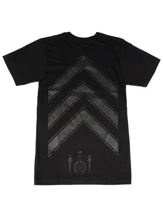 Stars and Stripes Printed Short Sleeve T-Shirt Black - CHROME HEARTS - BALAAN 2