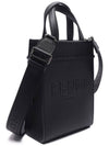 Mini Logo Leather Tote Bag Black - FENDI - BALAAN 4