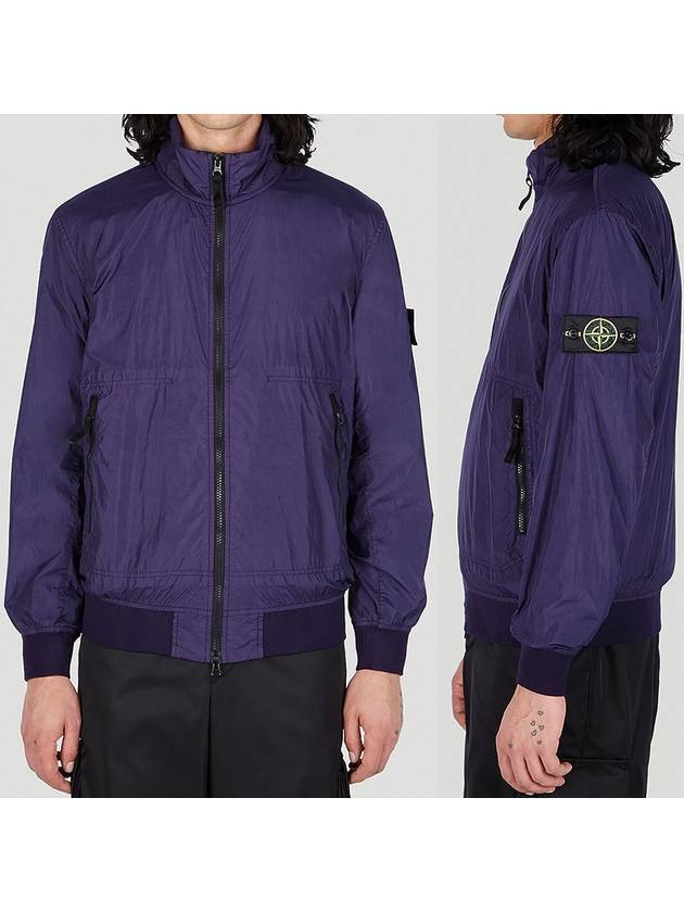 Garment Dyed Crinkle Reps Nylon Zip-up Jacket Purple - STONE ISLAND - BALAAN 2