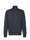 Stand Collar Half Zip-Up Cotton Knit Top Blue - HUGO BOSS - BALAAN 2