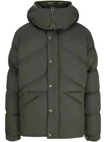 1A00132 53859 829 LAVAINE Logo Patch Down Hooded Padded Dark Khaki Men s Jacket TJ 270607 - MONCLER - BALAAN 1