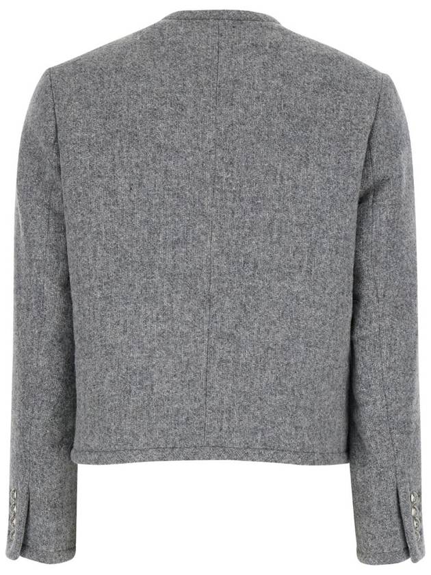 Grey Crewneck Jacket With Buttons On The Front In Wool Blend Woman - DUNST - BALAAN 2