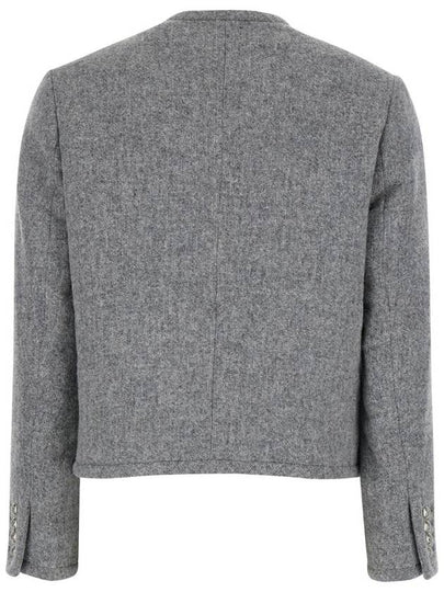 Grey Crewneck Jacket With Buttons On The Front In Wool Blend Woman - DUNST - BALAAN 2