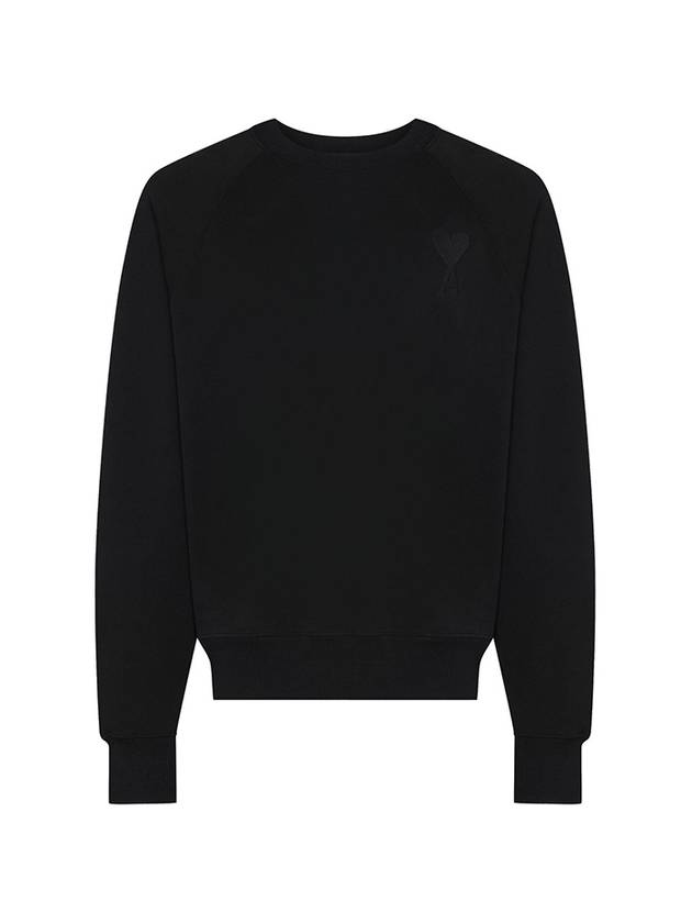 Big Heart Logo Sweatshirt Black - AMI - BALAAN 3