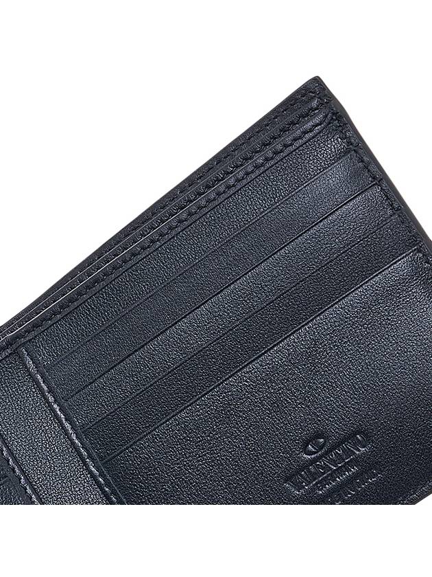 V Logo Signature Half Wallet Black Green - VALENTINO - BALAAN 8